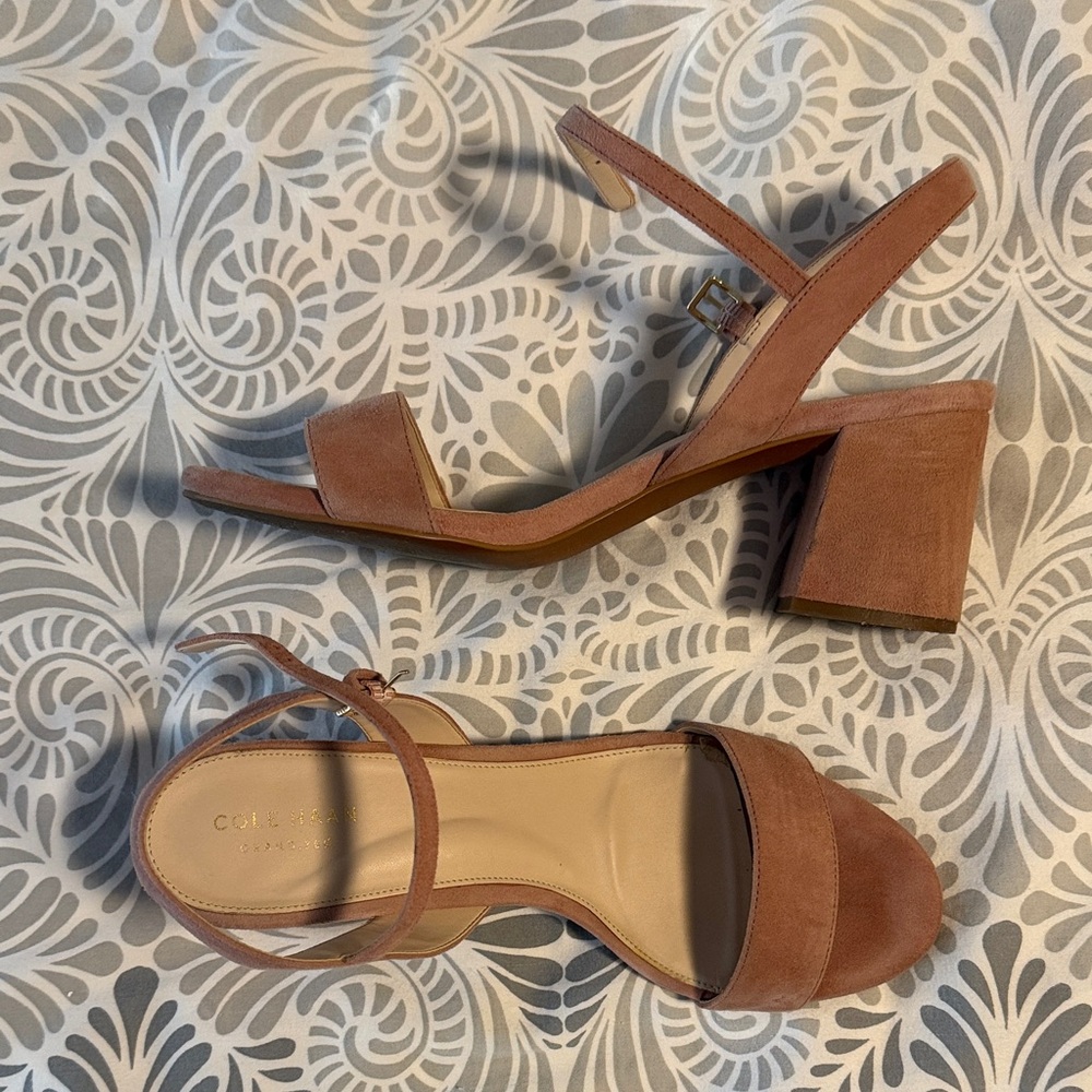 Cole Haan Women's Blush pink Suede Block Heels